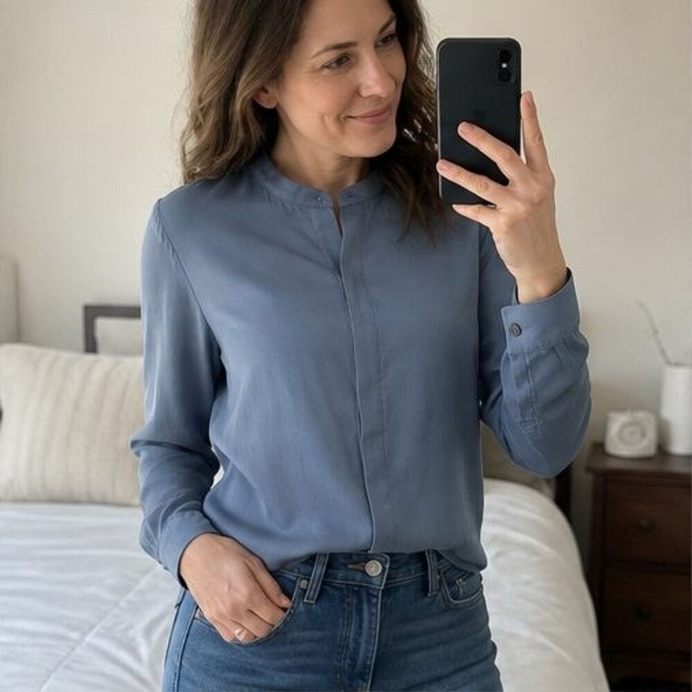 Olive Button Blouse - Picture 2 of 6
